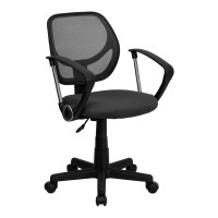 Flash Furniture Mid-Back Gray Mesh Task Chair and Computer Chair with Arms WA-3074-GY-A-GG