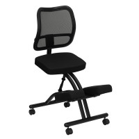 Flash Furniture Black Ergonomic Kneeling Office Chair with Black Mesh Back WL-3520-GG