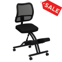 Flash Furniture Black Ergonomic Kneeling Office Chair with Black Mesh Back WL-3520-GG