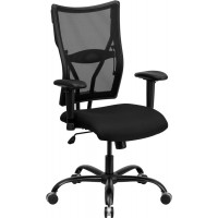 Flash Furniture HERCULES Series 400 lb. Capacity Big & Tall Black Mesh Office Chair with Arms WL-5029SYG-A-GG