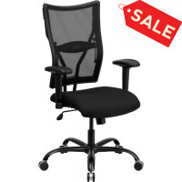Flash Furniture HERCULES Series 400 lb. Capacity Big & Tall Black Mesh Office Chair with Arms WL-5029SYG-A-GG