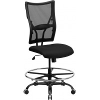 Flash Furniture HERCULES Series 400 lb. Capacity Big & Tall Black Mesh Drafting Stool WL-5029SYG-D-GG