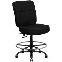 Flash Furniture Hercules Series 500 lb. Capacity Big and Tall Black Fabric Office Chair with Extra WIDE Seat WL-715MG-BK-GG