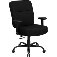Flash Furniture Hercules Series 500 lb. Capacity Big & Tall Black Fabric Office Chair with Arms and Extra WIDE Seat WL-735SYG-BK-A-GG