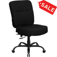 Flash Furniture Hercules Series 500 lb. Capacity Big & Tall Black Fabric Office Chair with Extra WIDE Seat WL-735SYG-BK-GG