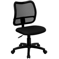 Flash Furniture Mid-Back Mesh Task Chair with Black Fabric Seat WL-A277-BK-GG