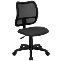 Flash Furniture Mid-Back Mesh Task Chair with Gray Fabric Seat WL-A277-GY-GG