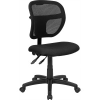Flash Furniture Mid-Back Mesh Task Chair with Black Fabric Seat WL-A7671SYG-BK-GG