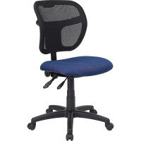 Flash Furniture Mid-Back Mesh Task Chair with Navy Blue Fabric Seat WL-A7671SYG-NVY-GG