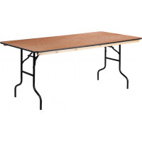 Flash Furniture XA-3672-P-GG 36" x 72" Rectangular Wood Folding Banquet Table