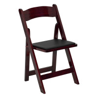 Flash Furniture  XF-2903-MAH-WOOD-GG Hercules Series Mahogany Wood Folding Chair with Vinyl Padded Seat