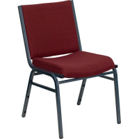 Flash Furniture Hercules Series Heavy Duty, 3'' Thickly Padded, Burgundy Patterned Upholstered Stack Chair XU-60153-BY-GG