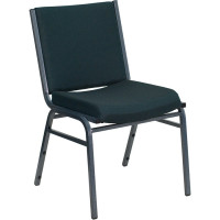 Flash Furniture Hercules Series Heavy Duty, 3'' Thickly Padded, Green Patterned Upholstered Stack Chair XU-60153-GN-GG
