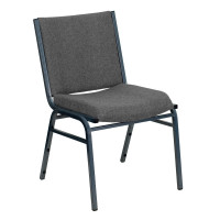 Flash Furniture Hercules Series Heavy Duty, 3'' Thickly Padded, Gray Upholstered Stack Chair XU-60153-GY-GG