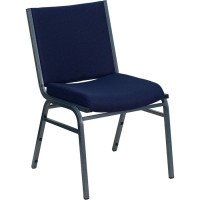 Flash Furniture Hercules Series Heavy Duty, 3'' Thickly Padded, Navy Patterned Upholstered Stack Chair XU-60153-NVY-GG