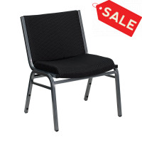 Flash Furniture Hercules Series 1000 lb. Capacity Big and Tall Extra Wide Black Fabric Stack Chair XU-60555-BK-GG