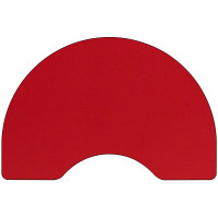 Flash Furniture 48''W x 96''L Kidney Shaped Activity Table High Pressure Red Laminate w/ Adjustable Legs XU-A4896-KIDNY-RED-H-P-G
