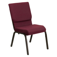 Flash Furniture Hercules Series 18.5'' Wide Burgundy Patterned Stacking Church Chair with 4.25'' Thick Seat - Gold Vein Frame XU-CH-60096-BYXY56-GG