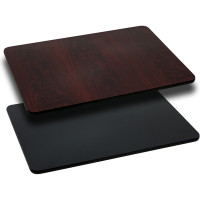 Flash Furniture 24'' x 30'' Rectangular Table Top with Black or Mahogany Reversible Laminate Top XU-MBT-2430-GG