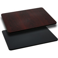 Flash Furniture 24'' x 42'' Rectangular Table Top with Black or Mahogany Reversible Laminate Top XU-MBT-2442-GG