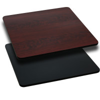 Flash Furniture 42'' Square Table Top with Black or Mahogany Reversible Laminate Top XU-MBT-4242-GG