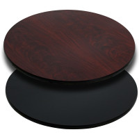 Flash Furniture 30'' Round Table Top with Black or Mahogany Reversible Laminate Top XU-RD-30-MBT-GG