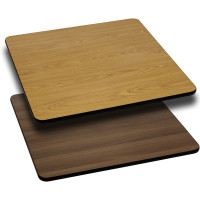 Flash Furniture 30'' Square Table Top with Natural or Walnut Reversible Laminate Top XU-WNT-3030-GG