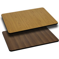 Flash Furniture 30'' x 42'' Rectangular Table Top with Natural or Walnut Reversible Laminate Top XU-WNT-3042-GG
