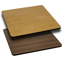 Flash Furniture 42'' Square Table Top with Natural or Walnut Reversible Laminate Top XU-WNT-4242-GG