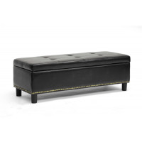 Baxton Studio Y-170-Black-OTTO Lucero Black Modern Ottoman