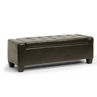 Baxton Studio Y-172-dark brown-OTTO Manchester Dark Brown Ottoman