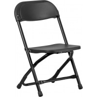 Flash Furniture Y-KID-BK-GG Kids Black Plastic Folding Chair