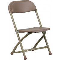 Flash Furniture Y-KID-BN-GG Kids Brown Plastic Folding Chair
