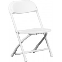 Flash Furniture Y-KID-WH-GG Kids White Plastic Folding Chair