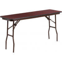 Flash Furniture YT-1860-MEL-WAL-GG Rectangular Walnut Melamine Laminate Folding Training Table