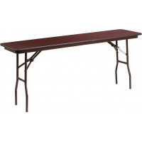 Flash Furniture YT-1872-MEL-WAL-GG Rectangular Mahogany Melamine Laminate Folding Training Table