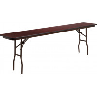 Flash Furniture YT-1896-MEL-WAL-GG Rectangular Walnut Melamine Laminate Folding Training Table