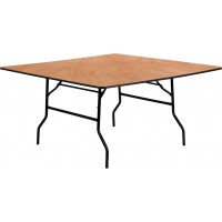 Flash Furniture 60'' Square Wood Folding Banquet Table YT-WFFT60-SQ-GG