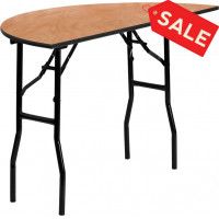 Flash Furniture 48'' Half-Round Wood Folding Banquet Table YT-WHRFT48-HF-GG