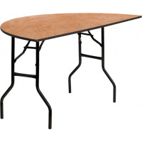 Flash Furniture 60'' Half-Round Wood Folding Banquet Table YT-WHRFT60-HF-GG