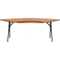Flash Furniture 7.25 ft. x 2.5 ft. Serpentine Wood Folding Banquet Table YT-WSFT60-30-SP-GG