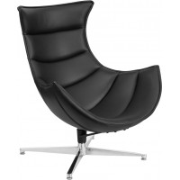 Flash Furniture ZB-31-GG Black Leather Swivel Cocoon Chair