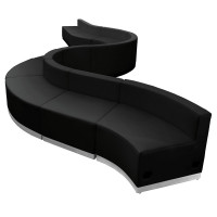 Flash Furniture ZB-803-400-SET-BK-GG HERCULES Alon Series Black Leather Reception Configuration