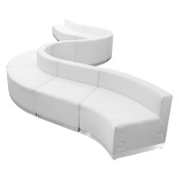 Flash Furniture ZB-803-400-SET-WH-GG HERCULES Alon Series White Leather Reception Configuration