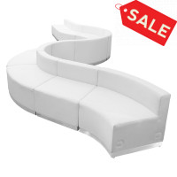 Flash Furniture ZB-803-400-SET-WH-GG HERCULES Alon Series White Leather Reception Configuration