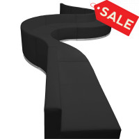 Flash Furniture ZB-803-410-SET-BK-GG HERCULES Alon Series Black Leather Reception Configuration