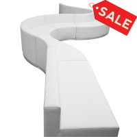 Flash Furniture ZB-803-410-SET-WH-GG HERCULES Alon Series White Leather Reception Configuration