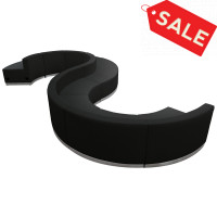 Flash Furniture ZB-803-420-SET-BK-GG HERCULES Alon Series Black Leather Reception Configuration