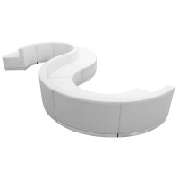 Flash Furniture ZB-803-420-SET-WH-GG HERCULES Alon Series White Leather Reception Configuration