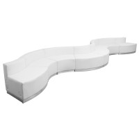 Flash Furniture ZB-803-430-SET-WH-GG HERCULES Alon Series White Leather Reception Configuration